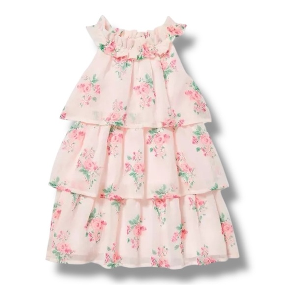 Janie and Jack Other - Janie & Jack | Floral Tiered Chiffon Dress (8) 💐